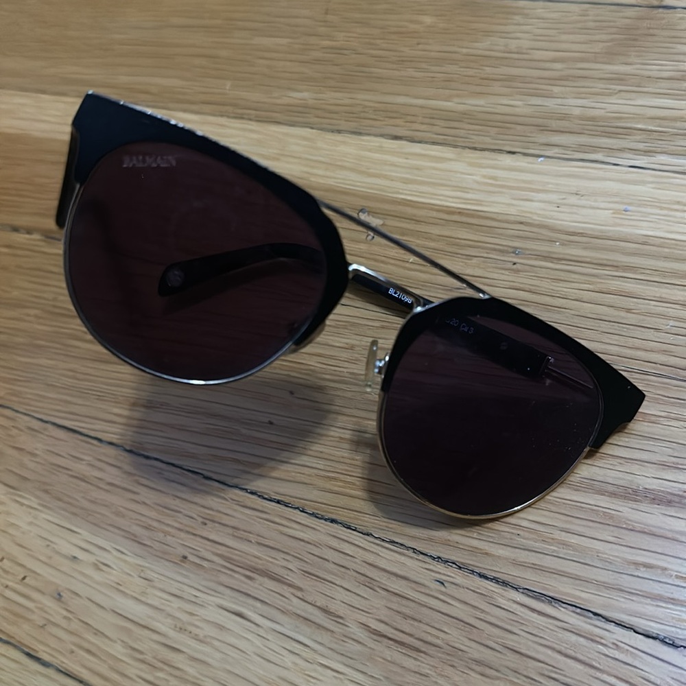 BALMAIN authentic classic black and gold sunglasses